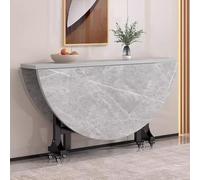 Foldable Kitchen Table with 6 Wheels Versatile Round Dining Table for Small Spaces Expandable Space-Saving Table for 4-8 People Ideal for Dining and Office Use