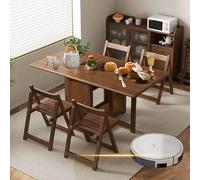 Foldable Kitchen Table with Chairs for Smals, Expandable Portable Desk on Wheels, Lightweight Dining Room Fur Set, 1.4M with 3 Chairs, A-1.7M with 2 Chairs