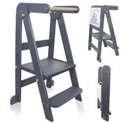 Foldable Kitchen Tower, Learning Tower with 3 Adjustable Height, Kitchen Step Stool for Kids with Magnetic Whiteboards 1-6 Years Children Stool