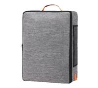 Foldable Kitten Litter Box - Portable Lidded Pet Carrier, Hard Base Poop Tray | Zipper Travel Crate with Storage Space for Indoor Housebreaking Hotel Car Camping Airplane Treat Toy Corner