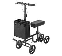 Foldable Knee Scooter for Adults, Adjustable Steerable Knee Walker with Basket, Crutch Alternative Mobility Aid for Foot Surgery RecoveryBlack