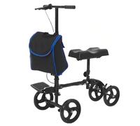 Foldable Knee Scooter Walker with Disc Brake for Adults, Steerable All-Terrain Mobility Aid Foot Surgery and Ankle Injuries, Alternative to Crutches (Black C)