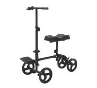 Foldable Knee Scooter Walker with Disc Brake for Adults, Steerable All-Terrain Mobility Aid for Foot Surgery and Ankle Injuries, Alternative to Crutches (Black B)