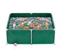 Foldable Koi Pond with Galvanized Steel e Leakproof PVC Fish Tank with Drain Valve for Backyard culture Outdoor Fish Keeping (Green 79"x39"x24")