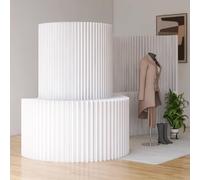 Foldable Kraft Paper Room Divider with Storage, Multifunctional Partition Screen for Offices, Living Rooms & Beauty Salons (200x36x150cm/78.7x14.2x59in)
