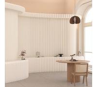 Foldable Kraft Paper Room Divider with Storage Self-Standing Acoustic Partition for Office Living Room Exhibitions & Shopping Malls (H2.4m * L2m)