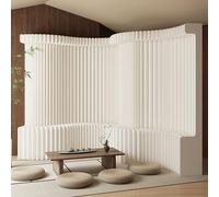 Foldable Kraft Paper Room Divider with Storage SelfStanding Acoustic Partition for Office Living Room Exhibitions & Shopping Malls (H1.8m * L5m)