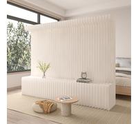Foldable Kraft Paper Room Divider with Storage SelfStanding Acoustic Privacy Screen for Office Living Room Exhibitions & Malls (H2.2m * L5m)