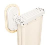 Foldable L U Shaped Shower Curtain Rod No Drill Corner Curtain Rod with Shower Curtain for Bathtub Bathroom (Apricot 170cm) Space Saving Solution
