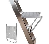 Foldable Ladder Platform, Anti-Slip Stable Work Platform Attachment Tool Tray for Step/Extension Folding Ladders Tool Accessories for Painters & DIY 300 lbs Capacity (Silver)