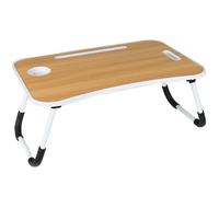 Foldable Laptop Bed Table Brown Multipurpose Tray For Picnic Reading Stand Fits Tablets And Laptops Up To 156