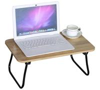 Folding Laptop Table Bed Tray Portable Breakfast Desk Sofa Work Study Table Wood Effect 52.5x30x21.5 cm