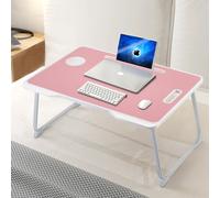 Foldable Laptop Bed Table with Drawer, Pink