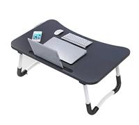 Foldable Laptop Bed Tray Table Portable Lap Desk with Cup Holder Adjustable Laptop Desk for Couch & Floor Bed Table for Work & Study (Black)