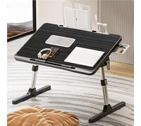 Foldable Laptop Desk Portable Bed Notebook Table Adjustable Height Laptop Stand with Cooling Fan Storage Drawer Book Holder & USB Port for Home Office