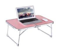 Foldable Laptop Desk, Portable Bed Table with Hidden Storage, Pink