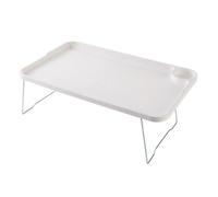 Foldable Laptop Lap Desk Built In Portable Cup Holder Stand For Bed Reading Table Support Rack(White)