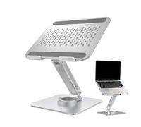 Foldable Laptop Riser - 360 Rotation Computer Holder | Aluminum Alloy Cooling Base Usage Portable Features Notebook Support Adjustable Lightweight Durable Travel Office Home Desk Study Work Gift