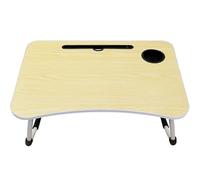 Foldable Laptop Table for Bed & Sofa - Portable Lap Desk Stand Tray for Work, Study, Reading & Breakfast - Multi-Purpose Laptop Desk 60x40x26cm (Light Wood)