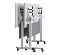Foldable Laptop Table Tray - 2pcs White Folding Conference Desk Set 160cm Portable Meeting & Mobile Training Workstation for Space-Saving Conference Room
