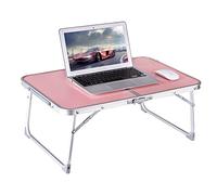 Foldable Laptop Table with Hidden Storage, Portable Bed Tray with Folding Legs for Studying, Reading, Working, Breakfast and Picnic, Lap Desk for Sofa, Couch, Floor & Outdoor Use (Pink)