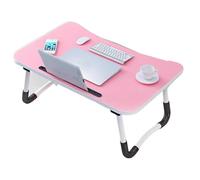 Foldable Laptop Tray Table with Cup Holder, Adjustable Portable Lap Desk for Couch and Floor, Ideal for Work and Study