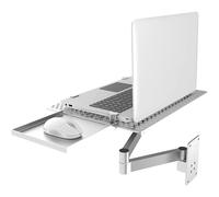 Foldable Laptop Wall Mount with Adjustable Holder and Mouse Tray, Vented Cooling Platform for Office and Workstation, Supports Up to 8KG