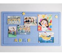 Foldable Large Bulletin Board,Self-Adhesive Felt Bulletin Boards for Wall,Cork Board Alternative,Felt Pin Vision Panels for Notes School Office Home (Light Sky Blue,60×80cm)