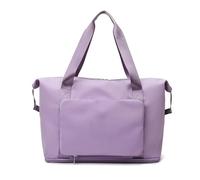 Foldable Large Capacity Storage Folding Bags Travel Bags Handy Luggage Handbags Women's Gym Bags, Light purple, 42x28x22cm