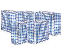 Foldable Laundry Bags Medium size 50 x 50 x 15 CM Re-usable Perfect For Laundry Storage Cloths, Shopping, Moving and For Multi purpose use - Bags With Handles and Zip Pack of 5