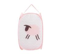 Foldable Laundry Basket Pop-up Laundry Basket Mesh Laundry Hamper Children's Toys Shoes Sundries Organizer Storage Hamper Storage Basket Dirty Clothes Laundry Basket (Pink)