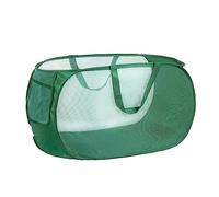 foldable laundry basket, Pop Up Laundry Hamper, Collapsible Mesh dirty clothes hamper (Tear Proof, with Strong Handles) Green……