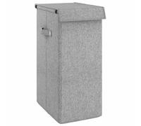 Foldable Laundry Hamper Grey Faux Linen Fabric Sorter Bin Multi Sizes vidaXL