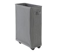 Foldable Laundry Hamper | Large Slim Folding Basket on Wheels, 42L Native Tall Clothes Basket with Handle, Foldable Laundry Basket for White