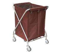 Foldable Laundry Trolley Cart with Removable Canvas Lining and Wheels, Heavy Duty 100kg Capacity for Home, Hotel, and Dorm