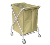Foldable Laundry Trolley Cart with Removable Canvas Lining and Wheels, Heavy Duty 100kg Capacity for Home, Hotel, and Dorm