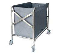 Foldable Laundry Trolley on Wheels - Waterproof Oxford Basket with Durable Stainless Steel Frame for Home & Hotel Use - Portable Laundry Organizer