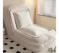 Foldable Lazy Sofa Bed Floor Chair Adjustable Recliner with Back Support Perfect for Gaming & Reading Versatile Accent Chair for Living Room & Bedroom White (200+94CM)