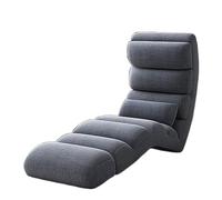 Foldable Lazy Sofa Chair 13 Adjustable Posits Lar Supportive Floor Loun with Backrest & Footrest Grey Size: 22X44.05X35in - Comfortable Relaxat Solut.