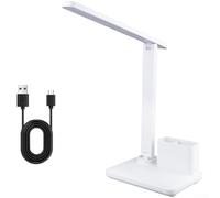 Foldable LED Desk Lamp with Touch Sensitive Controls USB Charging Port and AA Grade Illumination for Consistent Task Light Performance (B)
