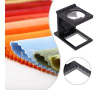 Foldable LED Magnifying Glass with Scale, 2x LED Lights Zinc Alloy Magnifier for Fabric Inspection, Cloth Texture Analysis