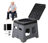 Foldable Lightweight Camping Toilet Travel Pot - 37 x 30 x 30.5 cm, Product Dimensions, PVC Material, Net Weight 1200 g | Excellent Load Capacity, Rounded Safety Edges