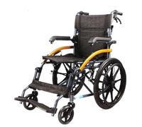 Foldable Lightweight Wheelchair, 14 KG Self Propelled Mobility Chair, Folding Footrest, Flip Up Armrest, Four Brakes, Compact Design for Easy Transport