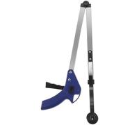 Foldable Litter Picker Grabber with Lockable Hinge and Blue Handle | Swivelling Claws, Textured Trigger Grip, Stainless Steel and Rubber Build, Reaches behind Furniture and Appliances