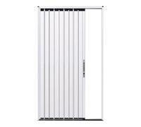 Foldable Lockable Metal Security Door, Telescopic Screen Door Accordion Sliding Panel with Track for Balcony/Bedroom