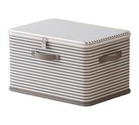 Foldable Lockable Storage Box With Zipper Large Capacity for Clothes Bedding Quilts Linens Toys Washable Fabric Space Saving Organizer Gray Multiple(A)