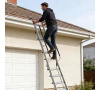 Foldable Loft Ladder for Accessing Roof, Portable Attic Ladders with Hooks & Pads, Space Saving Replacement Bunk Bed Stairs with Anti-Slip Pedal(12 Steps 3.0-3.2m (118.1-126"))