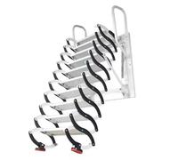 Foldable Loft Stairs - Telescoping Attic Ladder Wall-Mounted Lightweight Titanium Magnesium Space-Saving Manual Loft Ladder for Easy Access to Attics