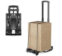 Foldable Luggage Trolley Folding Hand Truck, Portable Expandable Chassis Garden Dolly Trolley Collapsible for Moving Airport Travel Office Use
