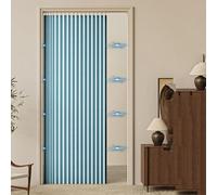 Foldable Magnetic Closure Opaque Door - No Drill Ilated Room Divider for Living Room & Kitchen - Blue 70x200cm Easy Inll Space Saver Cold Protect